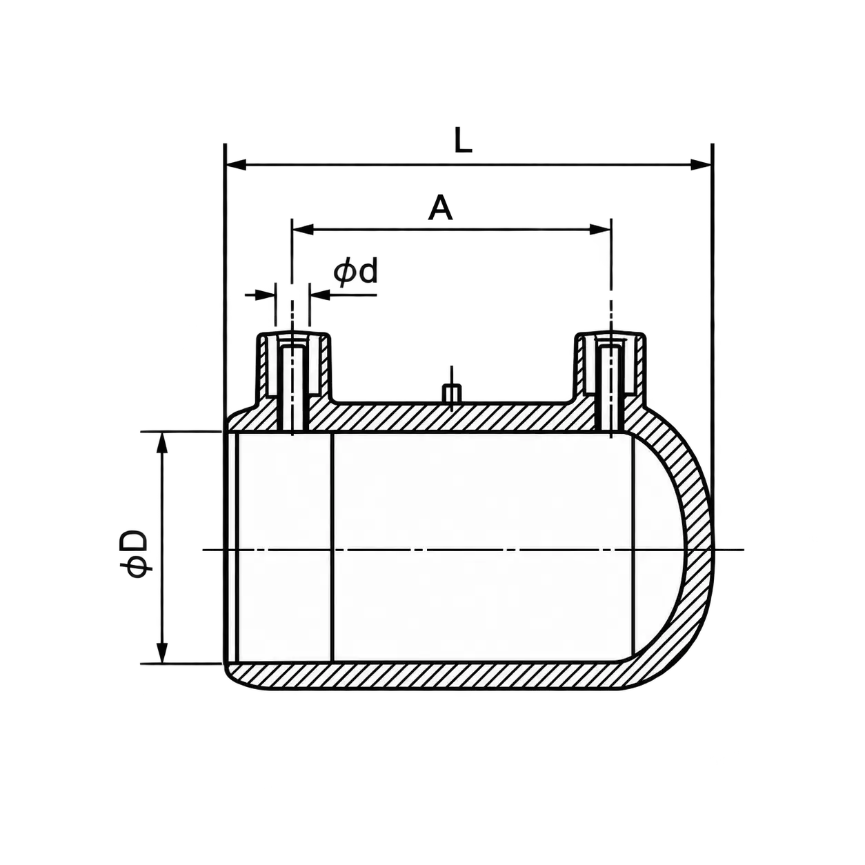 Plano técnico del Tapón de Electrofusión